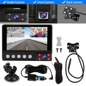 4' Touch Screen Car Camera Dual Dash Cam Front Rear Inside Night Vision G-sensor