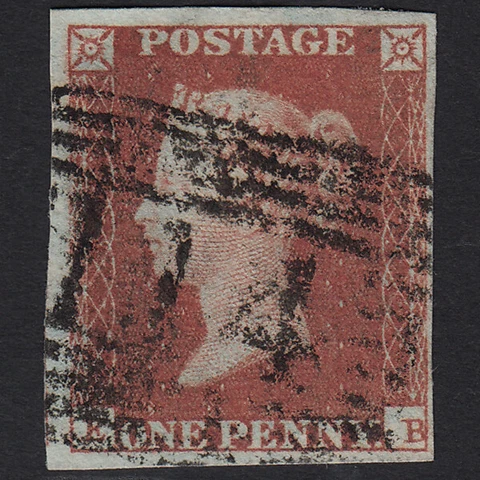 U40_08 GB QV 1841 1d RED-BROWN PLATE 101 SG8-B1(1) EB FU DUNDEE 114 4 MARGINS Cover