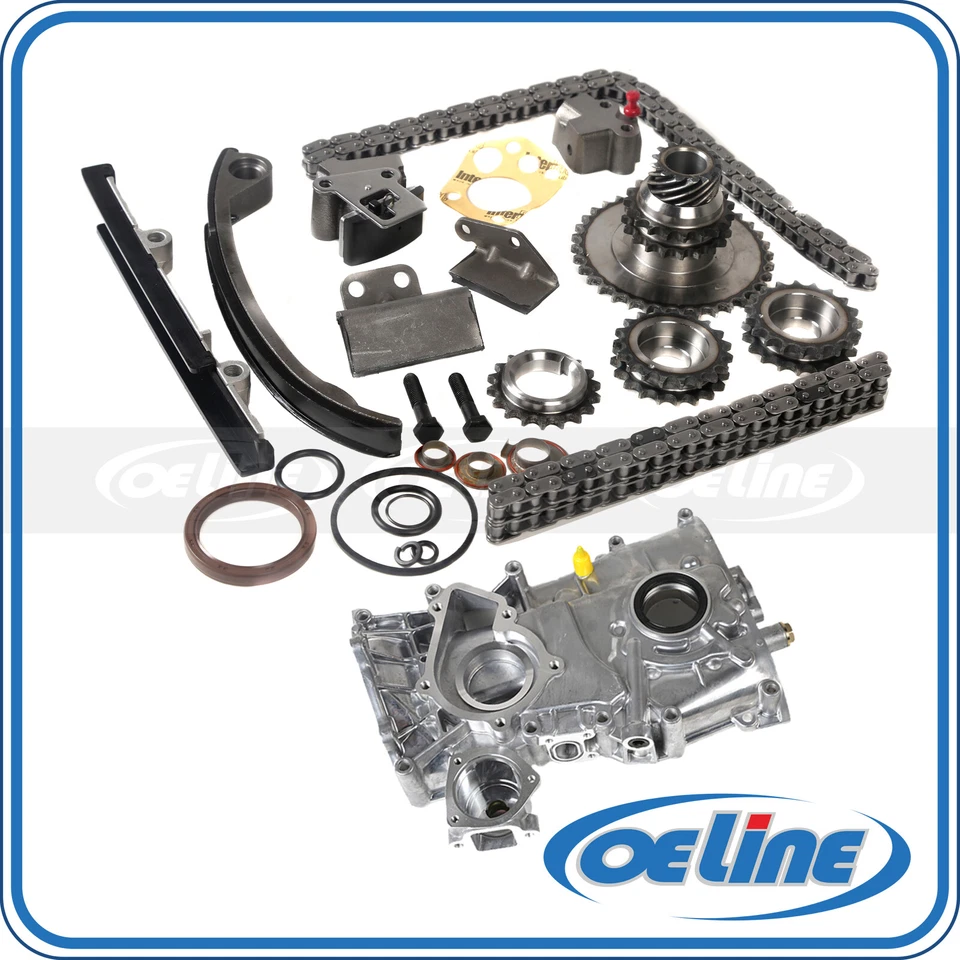 Kit de cadena de distribución con bomba de aceite para 91-99 2,4 L Nissan 240SX 2,4 L DOHC KA24DE 16V Foto 1 de 4