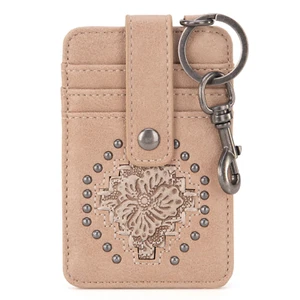 Montana West Tooled Collection Mini Key Ring Card Case - Tan - Picture 1 of 4