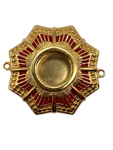 Personal Reliquary Relic Case 2" Gold Plated with Red Enamel - Picture 1 of 5