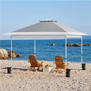 Pop-Up Gazebo 13x13 FT, Outdoor Garden Canopy Tent With Overhang & Sandbags - Picture 1 of 15