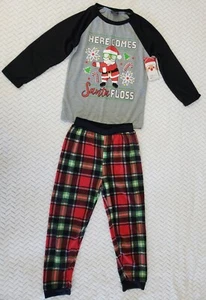 PJ's & Presents Boys 2 PC Christmas Pajama Set, Here Comes Santa Floss Size 8/10 - Picture 1 of 9