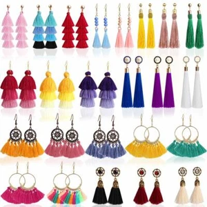 Tassel Earrings Set Wholesale Bohemian Jewelry Assorted Set Gold 24 Sets - Picture 1 of 1