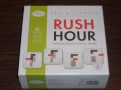2013 Rush Hour Brain Fitness Sliding Block Logic Game 80 Challenges By Think Fun - Image 1 of 4