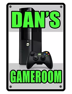 Personalized Game Room Sign Printed with YOUR NAME Custom Metal Sign XBOX #131 - Picture 1 of 2