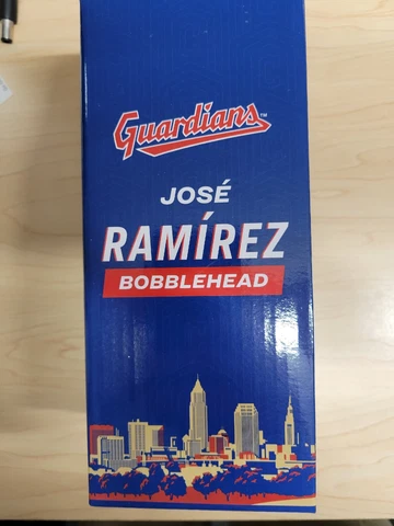 Jose Ramirez Cleveland Guardians 2022 Bobblehead Brand New In Box Cover