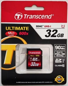32GB SDHC Transcend Card Memory Card SD HC 90MB/S 600x - Picture 1 of 1