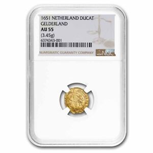 1651 Netherlands Gelderland Gold Ducat AU-55 NGC - SKU#277031