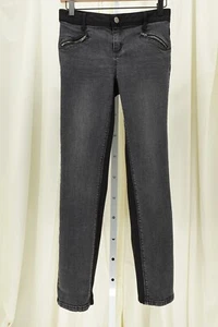 Tractr Girl Front Side Faux Front Zip Pockets Black Denim Jean Pants Size 16 - Picture 1 of 16
