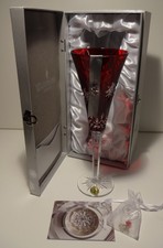 WATERFORD CRYSTAL SNOWFLAKE WISHES JOY FLUTE RUBY RED ~ 1 st EDITION ~ IN BOX
