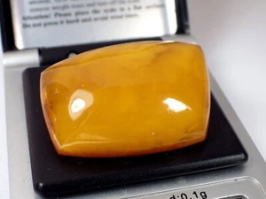 Vintage Russian Soviet Natural Baltic Amber Egg BUTTERSCOTCH Brooch 天然琥珀 11.9g - Picture 1 of 5