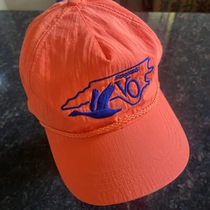 Vintage Seagram's Whisky Nylon Rope Etienne Neon Orange Snap Back Hat Cap - Picture 1 of 5