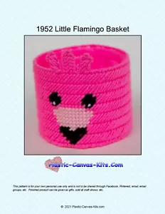 Patrón o kit de lona de plástico canasta Little Flamingo - Imagen 1 de 1