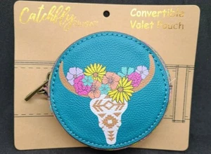 NWT Pouch - Belt convertible key/change holder Western style, Cow skull - Picture 1 of 5