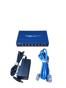 NETGEAR DS108 8-Port 10/100 Mbps Dual Speed Hub No Power Adapter Tested Working - Picture 1 of 5