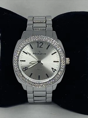 Reloj de pulsera Peugeot 7075 para mujer plateado acero inoxidable esfera analógica cuarzo RQ624 Foto 1 de 4