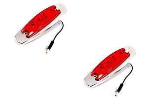 Marcador lateral universal para camión 4 luces LED lente roja semirremolque rectangular 2 un. - Imagen 1 de 2