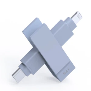 Unidad flash iXflash MFi 1 TB Lightning USB-C iPhone iPad memoria azul - Imagen 1 de 13