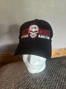 Vintage WWF Stone Cold Steve Austin Broken Skull 3:16 Adjustable Black Hat Titan - Picture 1 of 11