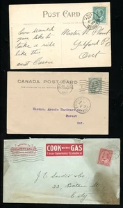 LOTE 31018 DOS POSTALES USADAS KING EDWARD V11 Y UNA PORTADA CANADA - Imagen 1 de 2