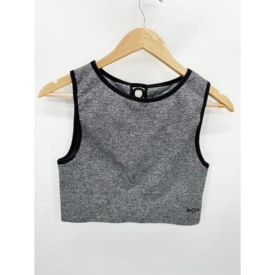 Sujetador deportivo corto Betsy Johnson gris carbón negro para mujer talla grande  Foto 1 de 4