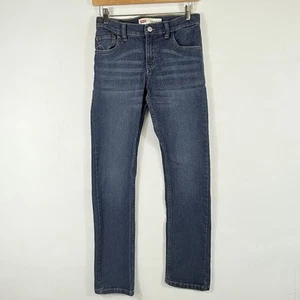 Levi's Girls Youth Sz 14 27 x 29 Dark Wash 511 Slim Fit Denim Whiskered Jeans - Picture 1 of 8