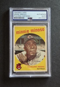 Minnie Minoso signed Cleveland Indians 1959 Topps baseball card Psa - Picture 1 of 2