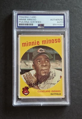 Minnie Minoso signed Cleveland Indians 1959 Topps baseball card Psa - Image 1 of 2