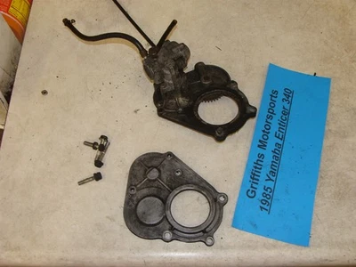 1985 YAMAHA ENTICER ET340 8Y2 oem engine injection oiler oil pump cable gear - Image 1 of 4