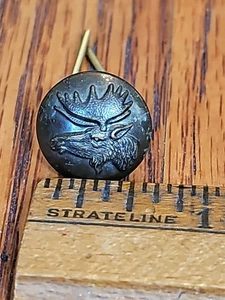 Vintage Antique Brass WW1 Canadian Military Uniform Button Moose Head ~5/8" - Picture 1 of 3