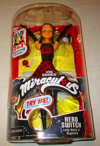 Miraculous Lady Noire 2 in 1 Lady Noir and Bugnoire Hero Switch Figure - Picture 1 of 1