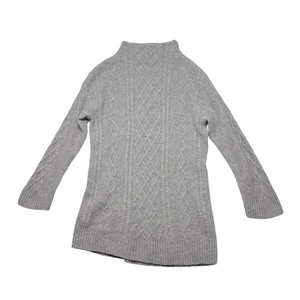 Talbots 100% Cashmere Sweater Women's Small Gray Cable Knit Classic Preppy - Picture 1 of 10