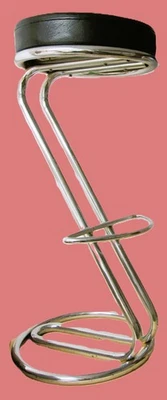 Haushalt Hocker - Barhocker mit Lederbezug - schwarz - Bild 1 von 4