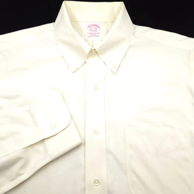 Camisa de Vestir Brooks Brothers -15.5 33- Blanco Marfil - Pinpoint Oxford -TRADICIONAL Foto 1 de 4