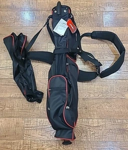 Golf Bag Lightweight Carry Bag Dual Strap Golf Stand Bag W/6 Pockets Black & Red - Picture 1 of 6