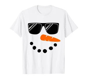 Schneemann Gesicht Shirt Jungen Kinder Kleinkind Glasse Weihnachten Winter T-Shirt - Bild 1 von 2