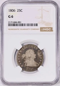 1806 Draped Bust Quarter NGC G6 - Picture 1 of 4