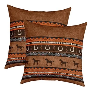 Pack of 2 Horse Decorative Throw Pillow Covers, 18" x 18" (Pack of 2) Multi 18 - Picture 1 of 7