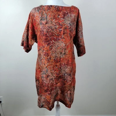 Vestido Ali Ro Shift 4 Naranja Quemado Arrugado Gran Tamaño Silencioso Lujo Minimalista Foto 1 de 4