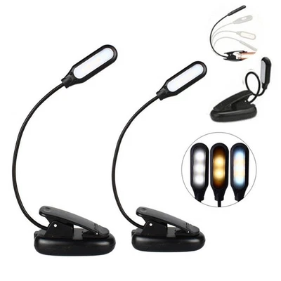 LED Book Reading Book Light Clip on Bed Rechargeable 3-level Brightness Lamp - image 1 of 4