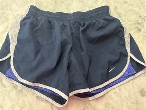 Nike Dri Fit Damen LARGE Sport Laufen Jogging Gefüttert Shorts Blau - Bild 1 von 8