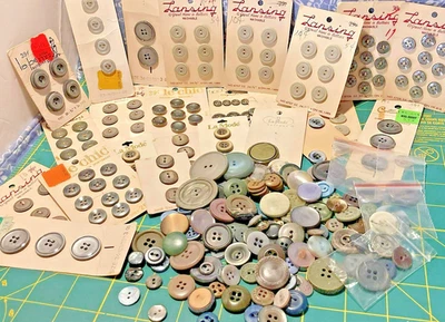 Mixed Lot of Buttons in Grays and Blue Grays - Image 1 of 4