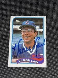 Vance Law Chicago Cubs 1989 Topps Signed Auto Card #501 ~ COA - Picture 1 of 3