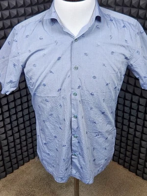 Tori Richard Lot of 2 Mens S Hawaiian Shirt Blue Purple Seashells Short Sleeve - Image 1 of 4