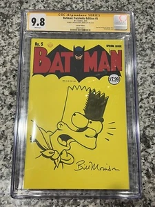 Batman 5 Faksimile Edition Simpsons Bartman CGC 9.8 signierte Skizze Bill Morrison - Bild 1 von 7