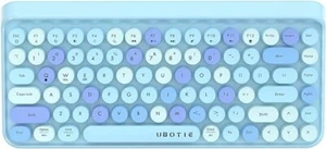 Portable Bluetooth Keyboard Compact Retro Typewriter Keyboard (Blue-Colorful) - Picture 1 of 7