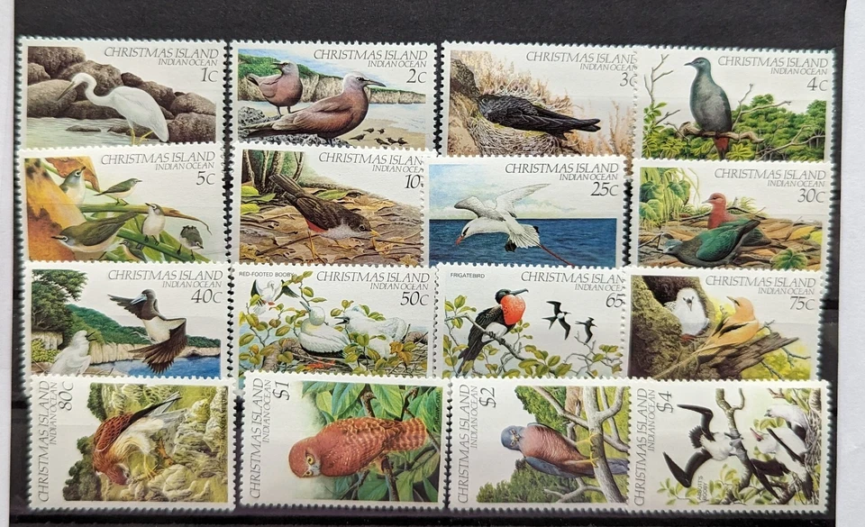 Estampillas de Isla de Navidad 1982-1983 Scott #117-132 MNH Birds CV $23,51 Foto 1 de 1