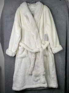 Nordstrom Robe Women Plus Size 2X Ivory Soft Plush Belted Sleepwear NEW NWT - Picture 1 of 16