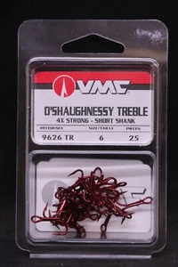 Ganchos agudos O'Shaughnessy rojo lata 4X - talla 6 - vástago corto - Imagen 1 de 2